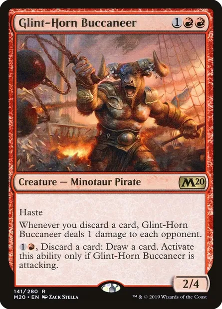 Glint-Horn Buccaneer, Magic card M20 141 — Core Set 2020 set