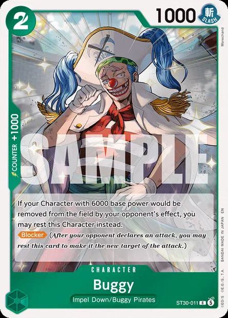 Buggy, One Piece card ST30-011 — Luffy & Ace set