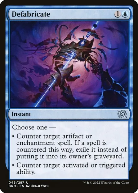 Defabricate, Magic card BRO 45 — The Brothers' War set