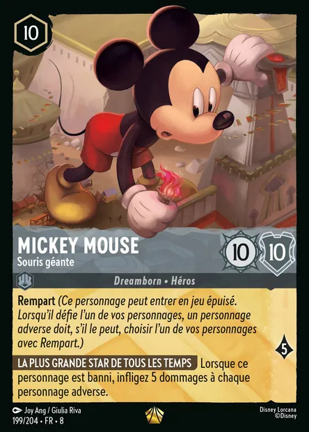 Mickey Mouse - Souris géante, carte Disney Lorcana CH8-199 — extension Le Règne de Jafar