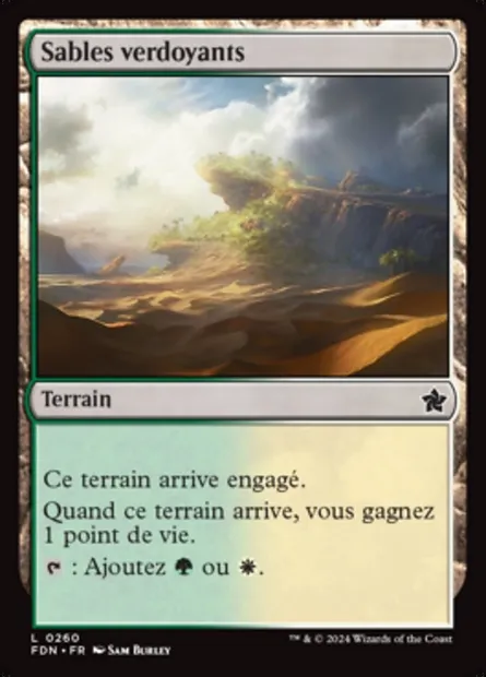 Sables verdoyants, carte Magic FDN 260 — extension Foundations
