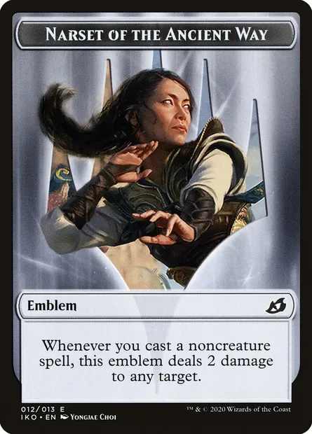 Narset of the Ancient Way Emblem, Magic card TIKO 12 — Ikoria: Lair of Behemoths Tokens set