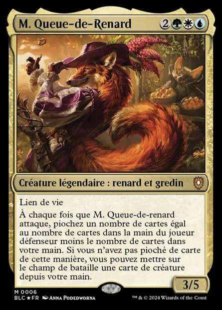 M. Queue-de-Renard, carte Magic BLC 6 — extension Bloomburrow Commander