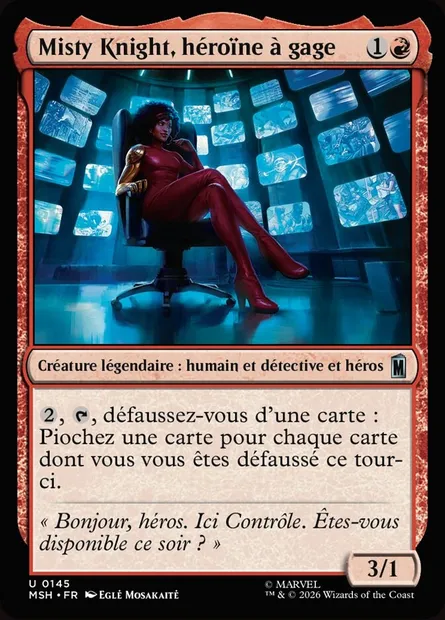 Misty Knight, héroïne à gage, carte Magic MSH 145 — extension Marvel Super Heroes