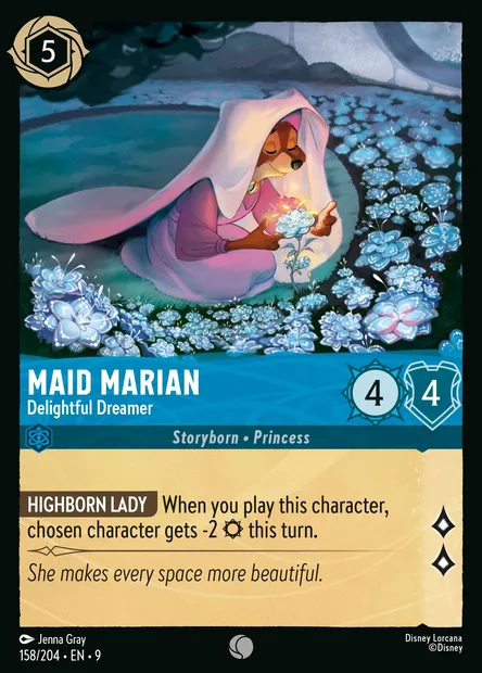 Maid Marian - Delightful Dreamer, Disney Lorcana card CH9-158 — Fabled set