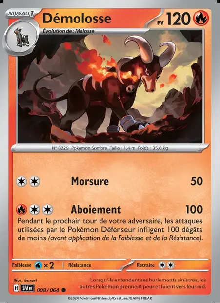 Démolosse, carte Pokémon SFA 008 — extension Fable Nébuleuse