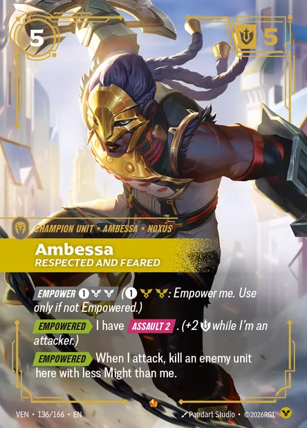 Ambessa, carte Riftbound VEN 136 — extension Vendetta