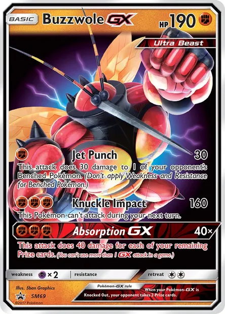 Buzzwole GX, Pokémon card SM 69 — SM Black Star Promos set