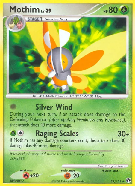 Mothim, Pokémon card SW 33 — Secret Wonders set