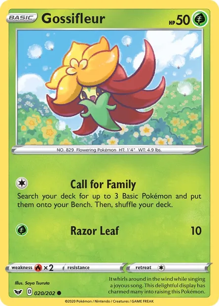 Gossifleur, Pokémon card SSH 20 — Sword & Shield set
