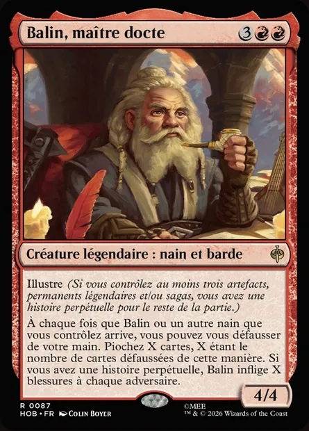 Balin, maître docte, carte Magic HOB 87 — extension The Hobbit