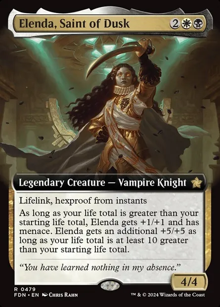 Elenda, Saint of Dusk, Magic card FDN 479 — Foundations set