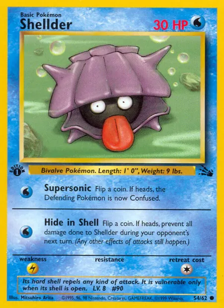 Shellder, Pokémon card FO 54 — Fossil set