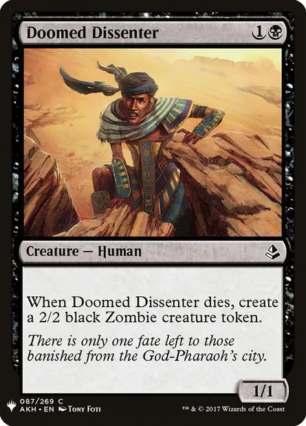 Doomed Dissenter, Magic card PLST AKH-87 — The List set