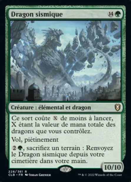 Dragon sismique, carte Magic CLB 228 — extension Commander Légendes : la bataille de la Porte de Baldur