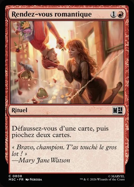 Rendez-vous romantique, carte Magic MSC 808 — extension Marvel Super Heroes Commander
