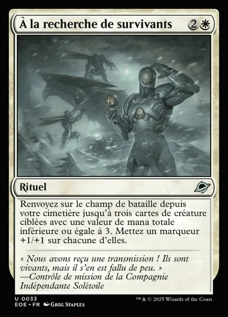À la recherche de survivants, carte Magic EOE 33 — extension Edge of Eternities