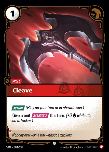 Cleave, carte Riftbound OGN 004 — extension Origins