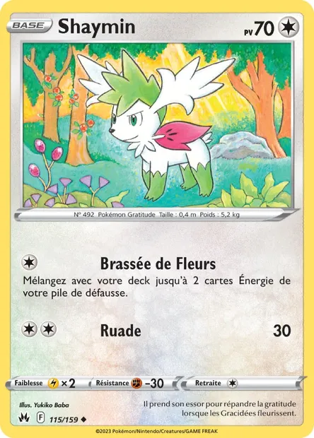 Shaymin, carte Pokémon CRZ 115 — extension Zénith Suprême