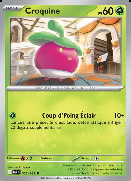 Croquine, carte Pokémon PAR 008 — extension Faille Paradoxe