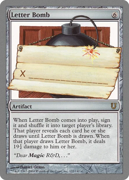 Letter Bomb, Magic card UNH 122 — Unhinged set