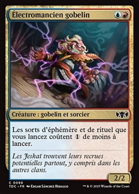 Électromancien gobelin, carte Magic TDC 99 — extension Tarkir: Dragonstorm Commander