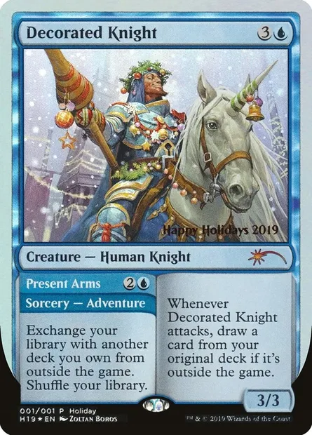 Decorated Knight // Present Arms, Magic card HHO 19 — Happy Holidays set