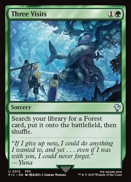 Three Visits, Magic card FIC 315 — Final Fantasy Commander set