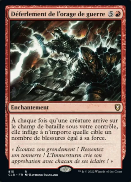 Déferlement de l'orage de guerre, carte Magic CLB 815 — extension Commander Légendes : la bataille de la Porte de Baldur
