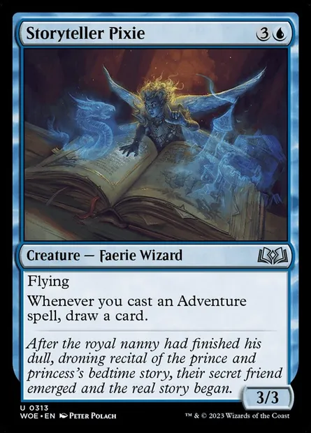 Storyteller Pixie, Magic card WOE 313 — Wilds of Eldraine set