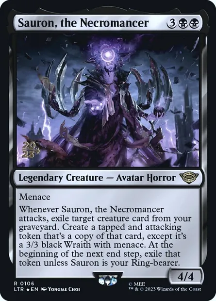 Sauron, the Necromancer, Magic card PLTR 106s — Tales of Middle-earth Promos set