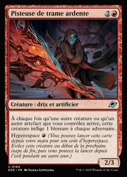 Pisteuse de trame ardente, carte Magic EOE 169 — extension Edge of Eternities