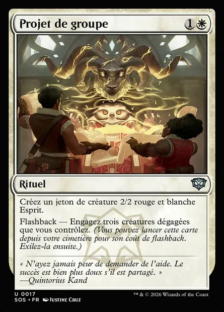 Projet de groupe, carte Magic SOS 17 — extension Secrets of Strixhaven