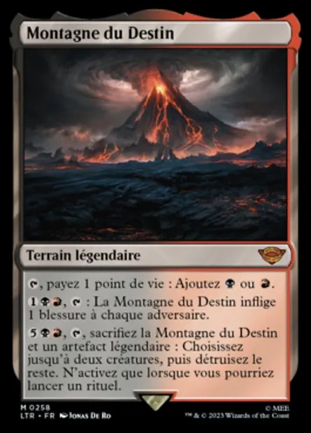 Montagne du Destin, carte Magic LTR 258 — extension Le Seigneur des Anneaux : chroniques de la Terre du Milieu