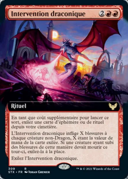 Intervention draconique, carte Magic STX 309 — extension Strixhaven: l'Académie des Mages