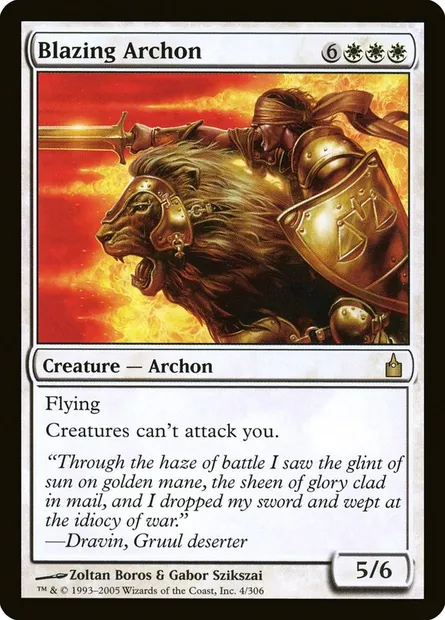 Blazing Archon, Magic card RAV 4 — Ravnica: City of Guilds set