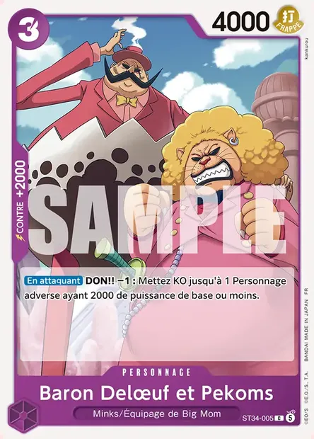 Baron Delœuf et Pekoms, carte One Piece ST34-005 — extension VIOLET Charlotte Katakuri