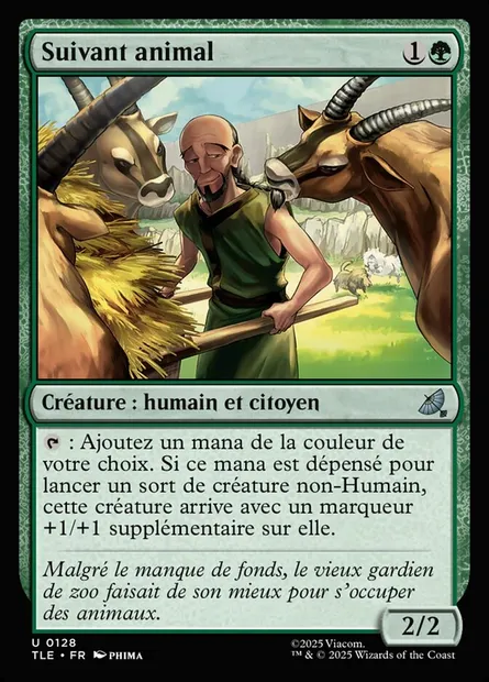 Suivant animal, carte Magic TLE 128 — extension Avatar: The Last Airbender Eternal