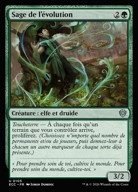 Sage de l'évolution, carte Magic ECC 105 — extension Lorwyn Eclipsed Commander