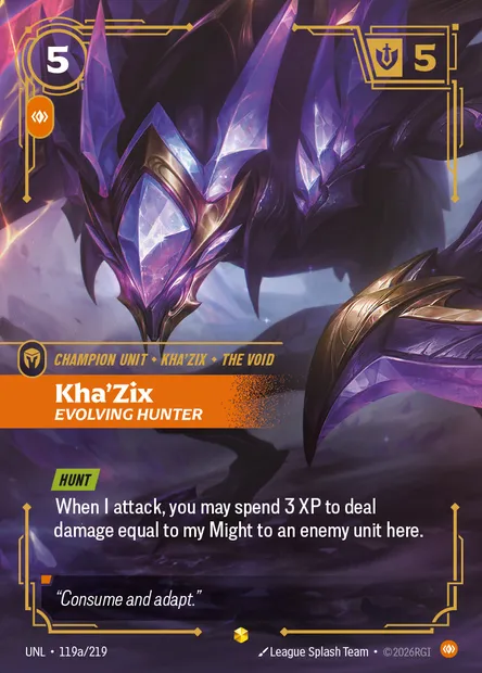 Kha'Zix, carte Riftbound UNL 119a — extension Unleashed