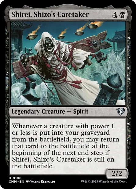 Shirei, Shizo's Caretaker, Magic card CMM 186 — Commander Masters set
