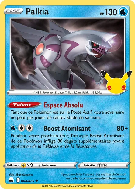 Palkia, carte Pokémon CEL 4 — extension Célébrations