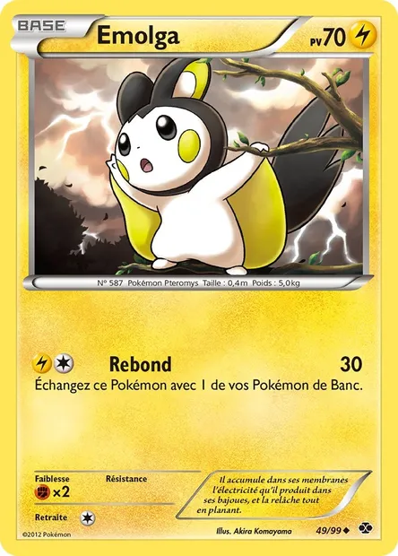 Emolga, carte Pokémon NXD 49 — extension Destinées Futures