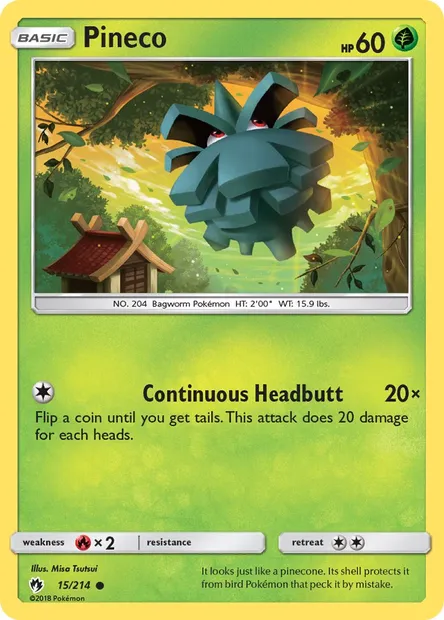 Pineco, Pokémon card LOT 15 — Lost Thunder set