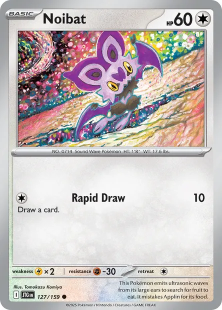 Noibat, Pokémon card JTG 127 — Journey Together set