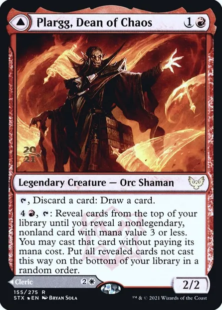 Plargg, Dean of Chaos // Augusta, Dean of Order, Magic card PSTX 155s — Strixhaven: School of Mages Promos set