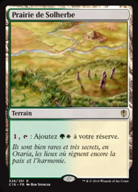 Prairie de Solherbe, carte Magic C16 328 — extension Commander 2016