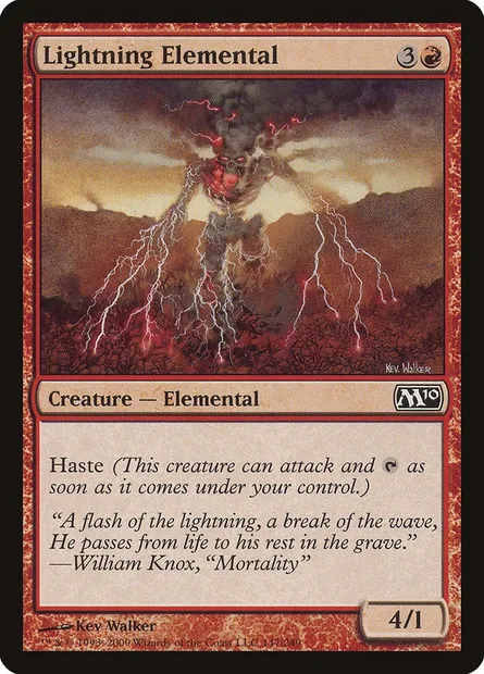 Lightning Elemental, Magic card M10 147 — Magic 2010 set