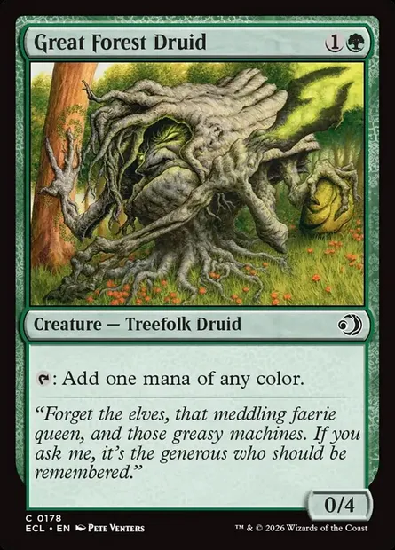 Great Forest Druid, Magic card ECL 178 — Lorwyn Eclipsed set