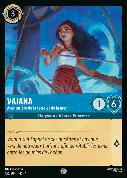 Vaiana - Aventurière de la terre et de la mer, carte Disney Lorcana CH7-156 — extension L'île d'Archazia